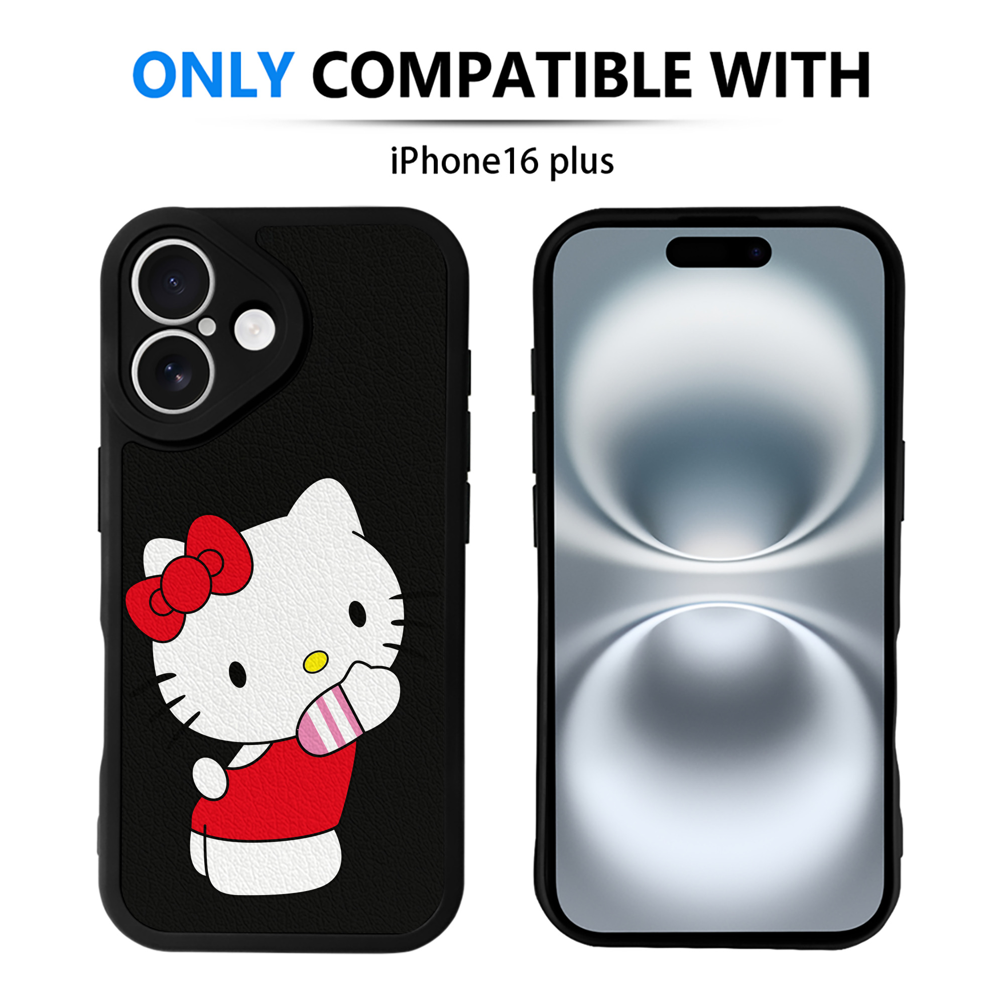 （画像用） Hello Kitty ハローキティ 【iPhone 16シリーズ対応】シリコンスマホケース（レザー調） 材質：シリコン